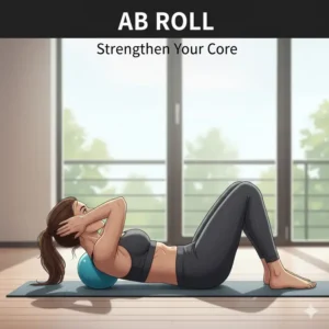 Close-up of a Theraband Pilates Ball placed behind the lower back for effective abdominal crunches.