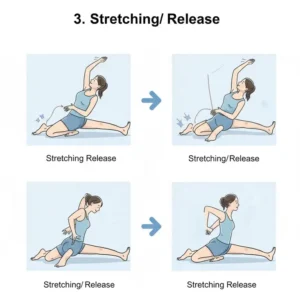 Using the Theraband Pilates Ball as a myofascial release tool under the shoulder blade for pain relief.