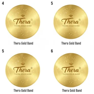 A cross-section visual emphasizing the high-quality, durable latex material of the Thera Gold Band.