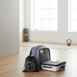 Compact and lightweight workout tubes packed in a mesh carrying bag, perfect for travel or on-the-go fitness.