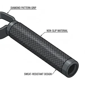 Close-up detail of the diamond-patterned non-slip grip on a band handle.