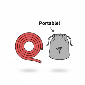 A compact and portable carrying pouch designed for storing and transporting dance stretch bands to rehearsals.