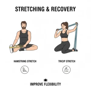 A person using a light-tension yellow colour coded resistance bands for deep hamstring stretching and flexibility.