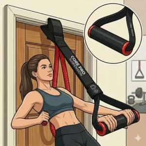 Performing effective bodyweight back rows with the ergonomic grips of workout straps with handles.