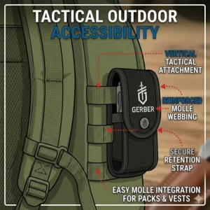 Cutaway view showing the soft internal lining of the Gerber Suspension-NXT sheath to prevent tool scratches.