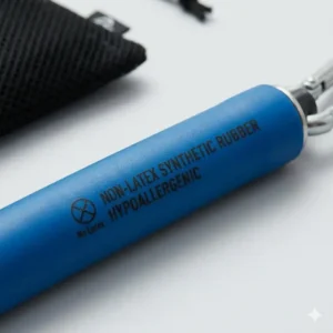 Close-up texture of high-quality synthetic rubber used in non latex resistance tubes to prevent allergic reactions.