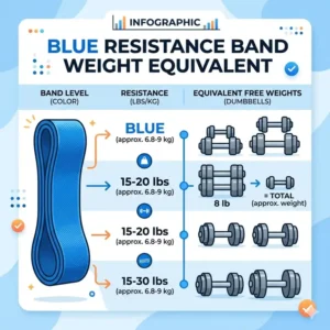 Weight equivalency chart for blue resistance band weight