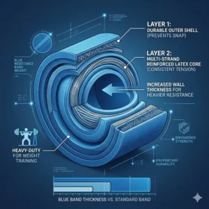 Material and durability of blue resistance band weight