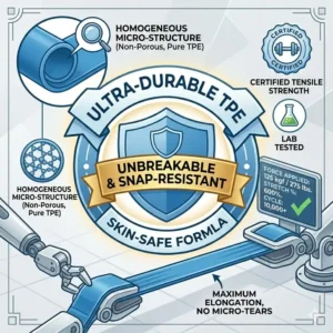 A durability stress test showing the high elasticity of these non latex workout bands.