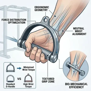Anatomical drawing demonstrating the wrist support provided by ergonomic weight training handles.