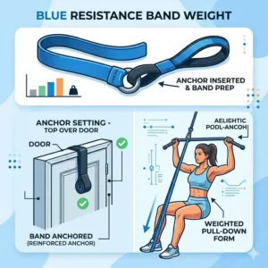 Anchor points for blue resistance band weight