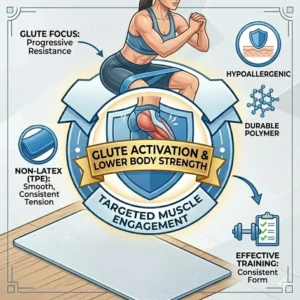 Illustration of a fitness enthusiast using non latex workout bands for glute activation.