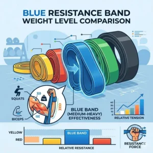 Kit comparison including blue resistance band weight