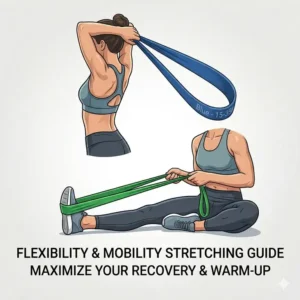 A person practicing assisted chin-ups at home using a heavy-duty pull up assist band set for support.