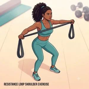 Ảnh minh họa 3: Person stretching a resistance loop between wrists for upper body strength training