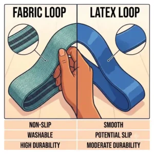 Comparison between a non-slip fabric resistance loop and a standard rubber exercise band